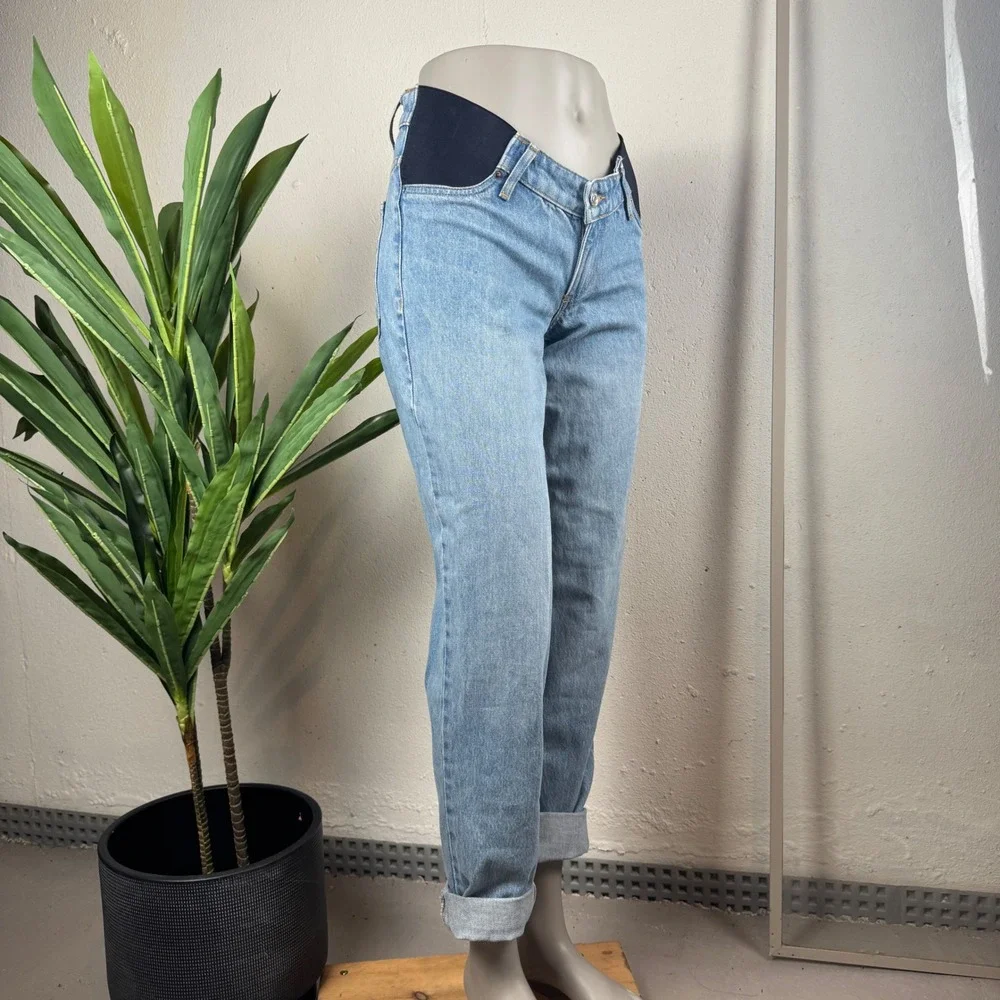 ASOS Maternity Jeans Women US 4 Light Blue 100% Cotton Straight Leg Denim Casual